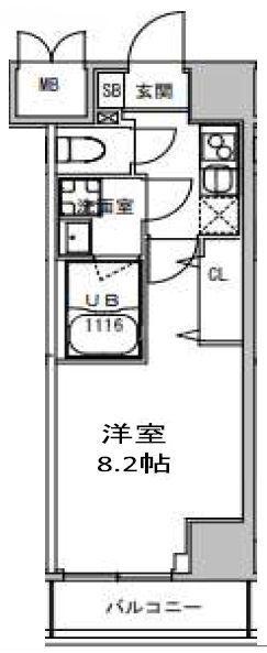 S-RESIDENCE押上CLAIR(1K/8階)の間取り写真