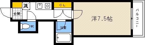 ワンライフ矢賀(1K/3階)の間取り写真