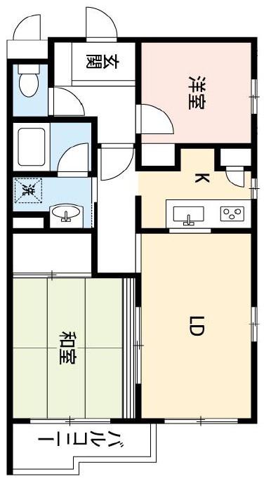 PREMIUM SPACE常盤台(2LDK/2階)の間取り写真