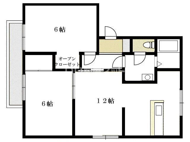 リーブル新春日B(2LDK/1階)の間取り写真