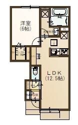 OREC(1LDK/1階)の間取り写真