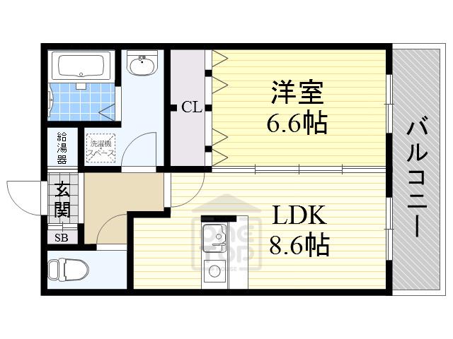 レジデンスKU(1LDK/7階)の間取り写真