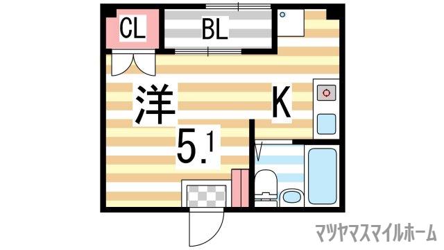 サングリーン野崎(1K/2階)の間取り写真