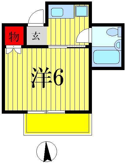 前川ビル(1K/3階)の間取り写真