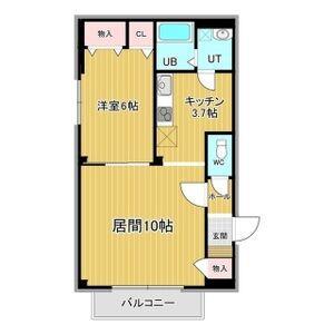 リベア的場(1LDK/1階)の間取り写真
