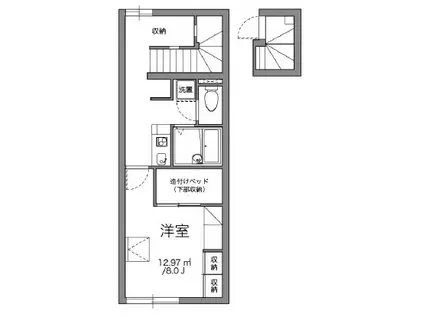 ＪＲ東北本線 須賀川駅 車で7分 2階建 築16年(1K/2階)の間取り写真