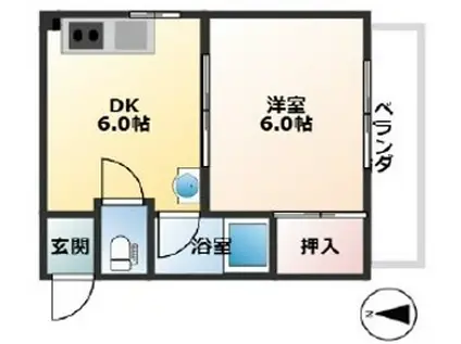 ストロング第1新大阪(1DK/4階)の間取り写真