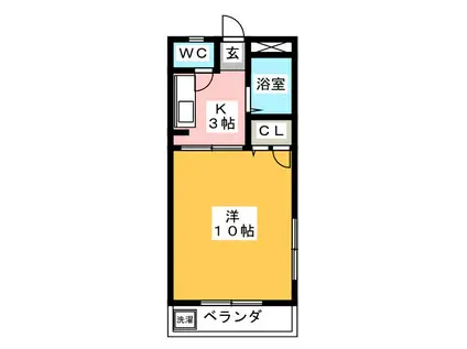 メゾンSS(1K/4階)の間取り写真