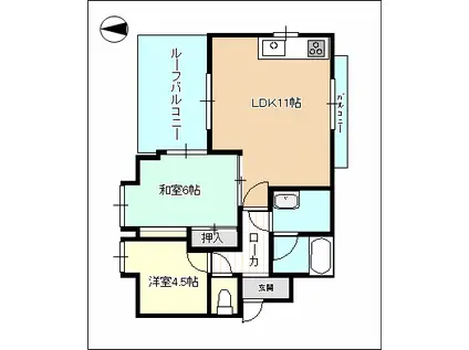 ラ・キャッスル21原(2LDK/7階)の間取り写真