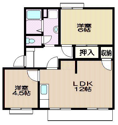 プレステージ(2LDK/2階)の間取り写真