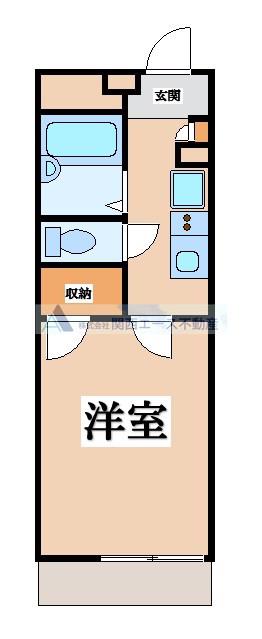 レオパレスフローリッシュII(1K/1階)の間取り写真