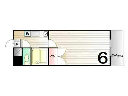 ラ・シャンブル神戸(1K/1階)の間取り写真