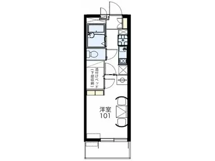 ブランドール H(1K/3階)の間取り写真