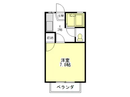 PADY COURT(1K/2階)の間取り写真
