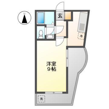 サンニシキ(1K/4階)の間取り写真