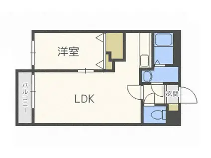 ステラひばりが丘(1LDK/2階)の間取り写真