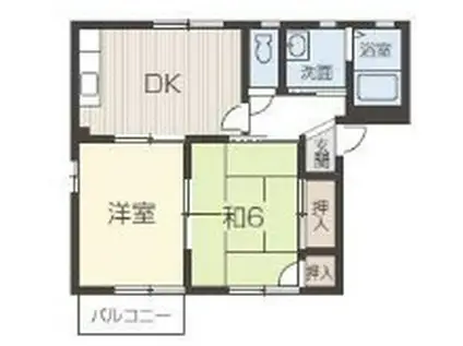エポックマンション(2DK/2階)の間取り写真