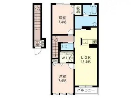 シャーメゾン ルボア(2LDK/2階)の間取り写真