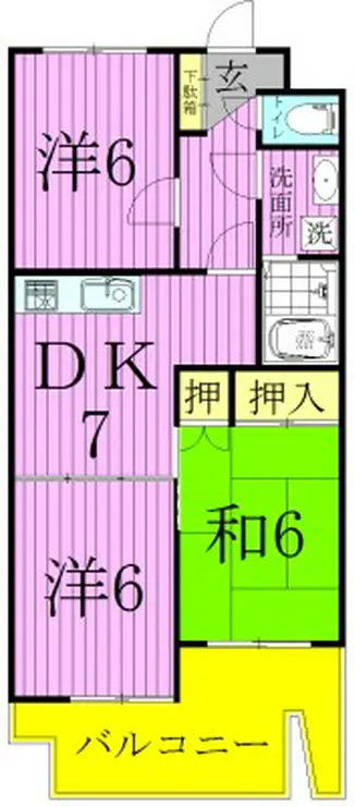 スカイハイツYOSHIMI 7階階 間取り