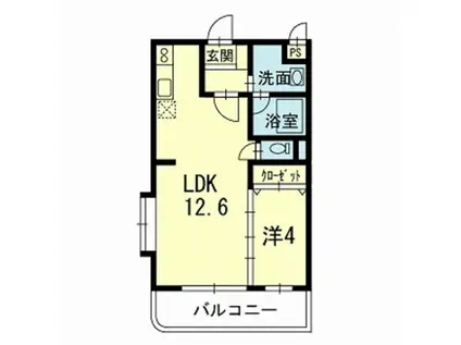 ヒルズKIKUYO(1LDK/2階)の間取り写真