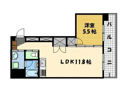 コア古川町(1LDK/4階)の間取り写真