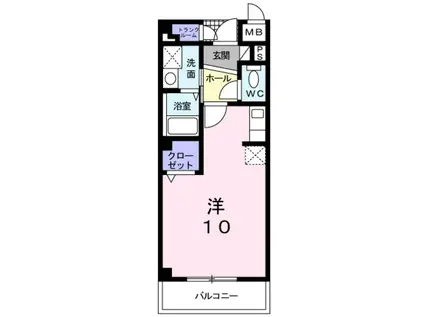 エステート・レイI(ワンルーム/2階)の間取り写真
