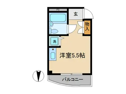 奥村マンション(ワンルーム/4階)の間取り写真