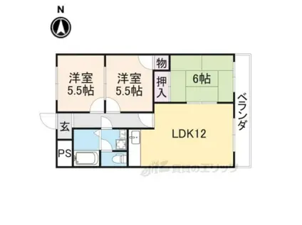 マンション東神田(3LDK/1階)の間取り写真