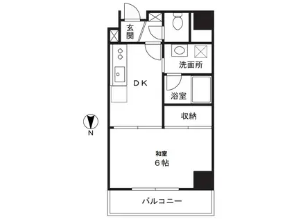 ユーコート川崎(1DK/2階)の間取り写真