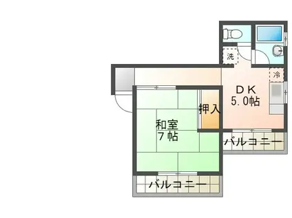 第2いづみマンション(1DK/1階)の間取り写真
