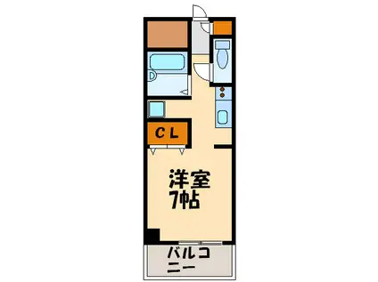 スペーステック博多I(ワンルーム/2階)の間取り写真