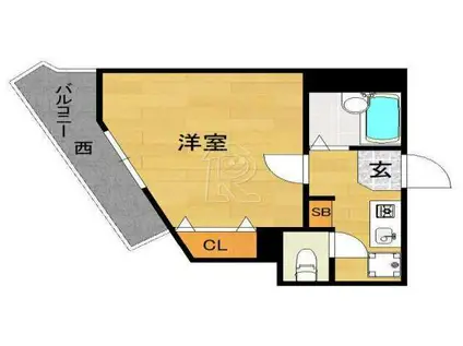 エンクレスト平尾(1K/9階)の間取り写真