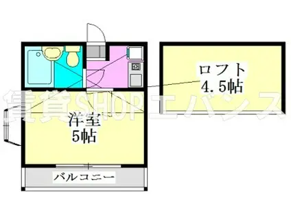イングルサイド東船橋(1K/2階)の間取り写真
