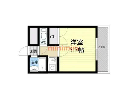 ナポレオン1世(1K/3階)の間取り写真