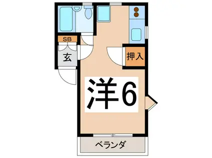 ハイツ三神(1K/2階)の間取り写真