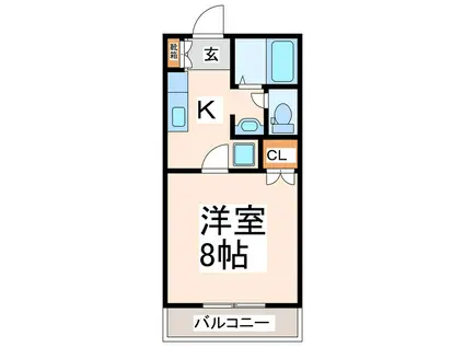 トータス1番館(1K/1階)の間取り写真
