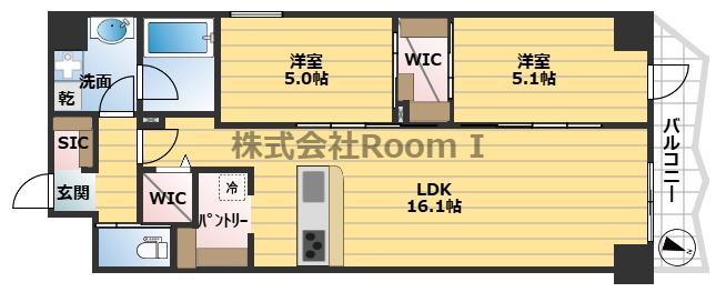 コンフォリア・リヴ谷町四丁目(2LDK/10階)の間取り写真