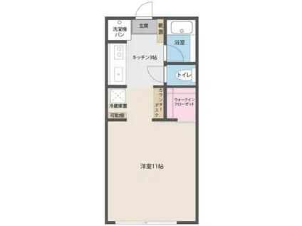 八幡山いずみハイツ(ワンルーム/1階)の間取り写真