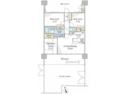 サングランデお花茶屋(3LDK/1階)の間取り写真