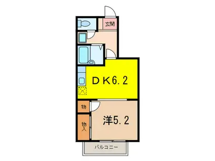 ツインコート浜田(1DK/1階)の間取り写真