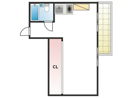 大国町池田マンション(ワンルーム/10階)の間取り写真