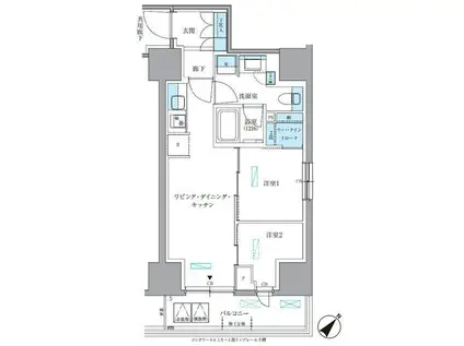 パークアクシス東日本橋(2LDK/11階)の間取り写真