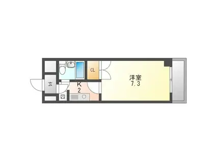 グランメールKAZU(1K/4階)の間取り写真