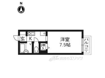 パルティール N棟(1K/1階)の間取り写真