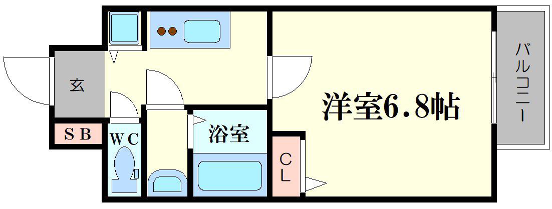 S-RESIDENCE天満GRACIS(1K/7階)の間取り写真