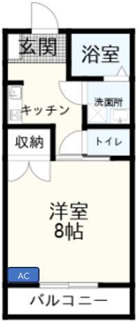 MIKIハイツII-E(1K/2階)の間取り写真