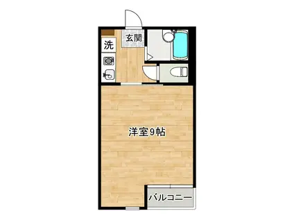 MOON下到津C棟(1K/1階)の間取り写真