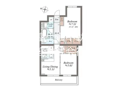 SYMPHONY PARK(1SLDK/2階)の間取り写真