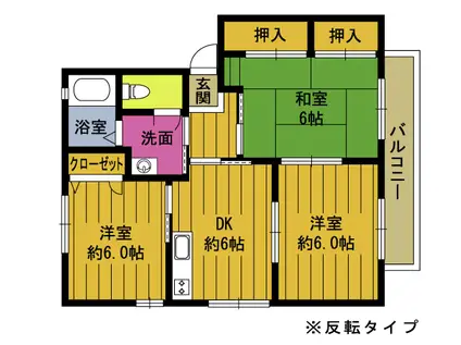 エスポアールF(3DK/2階)の間取り写真