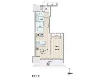 エスティメゾン錦糸町II(1LDK/6階)の間取り写真